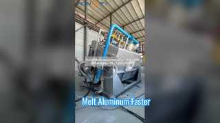 Four de fusion d'aluminium à gaz basculant | Grand fondoir d'aluminium industriel pour lingots et billettes d'aluminium