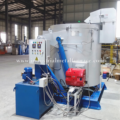acheter 1000KG Cast Iron Crucible Natural Gas Zinc Dross Metal Melting Furnace Hydraulic Tilting online manufacture