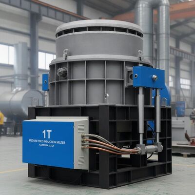acheter Fournaise de fusion à induction à moyenne fréquence d'une capacité de 1 tonne pour la fusion rapide d'alliages d'aluminium avec système de basculement hydraulique fabrication en ligne